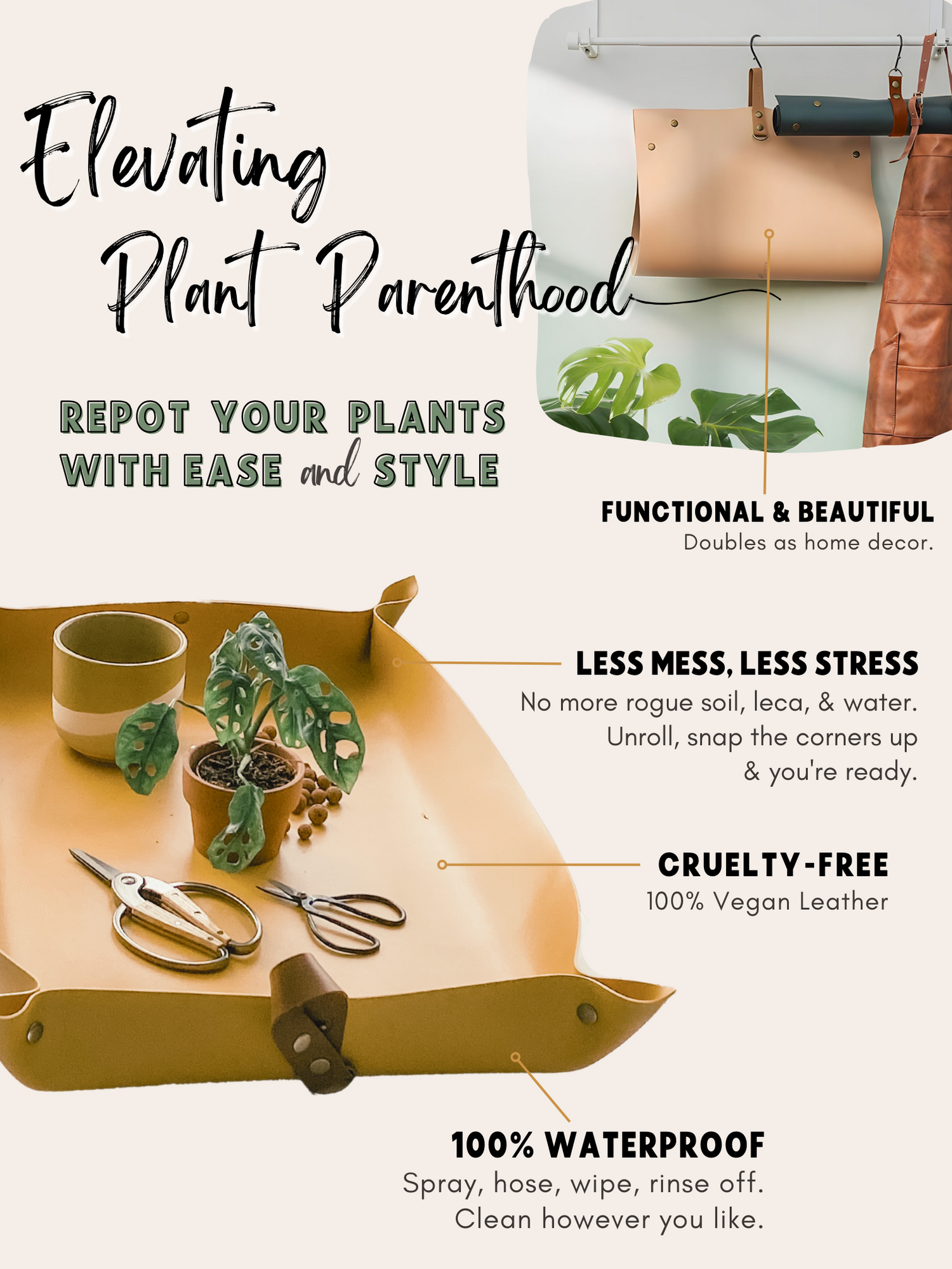 plant mat indoor Vegan Leather Indoor Gardening Potting Mats – Plantheology